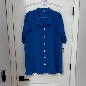 John Mark Vibrant Blue Button-Down Shirt